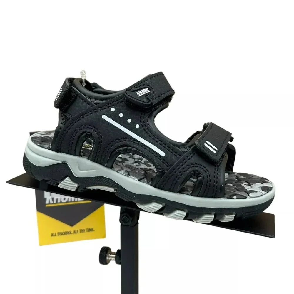 Khombu Toddler Boy's Strappy Sandals Size 7 Black Sporty Style Adjustable Straps